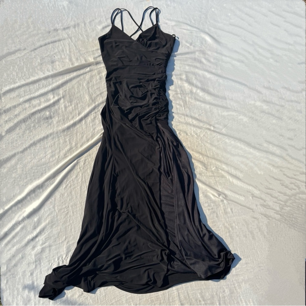 Fiesta fashion Black Slited Bodycon Large Maxi Dress